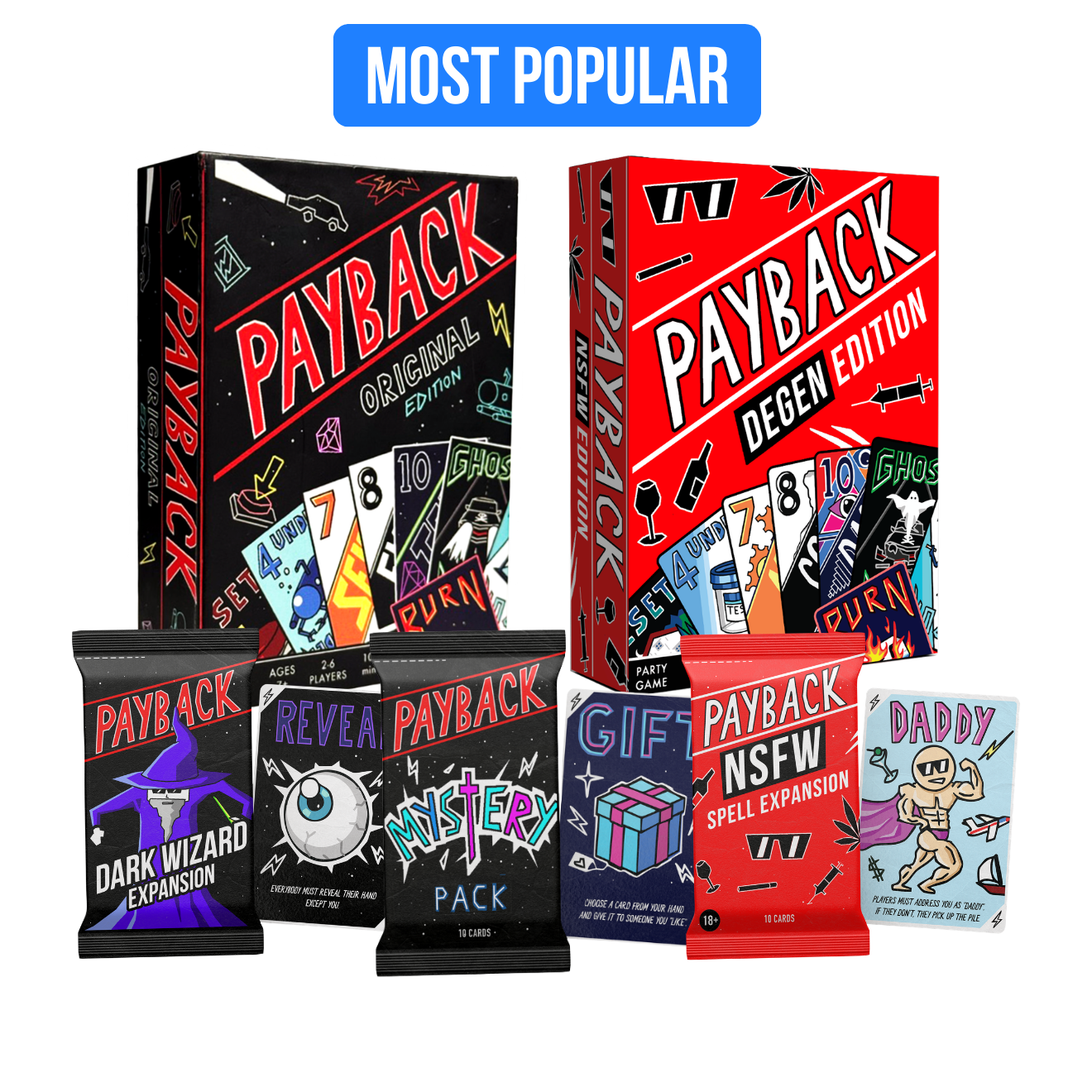 The Party Pack - 2 Games + 3 Expansions (12 Players)