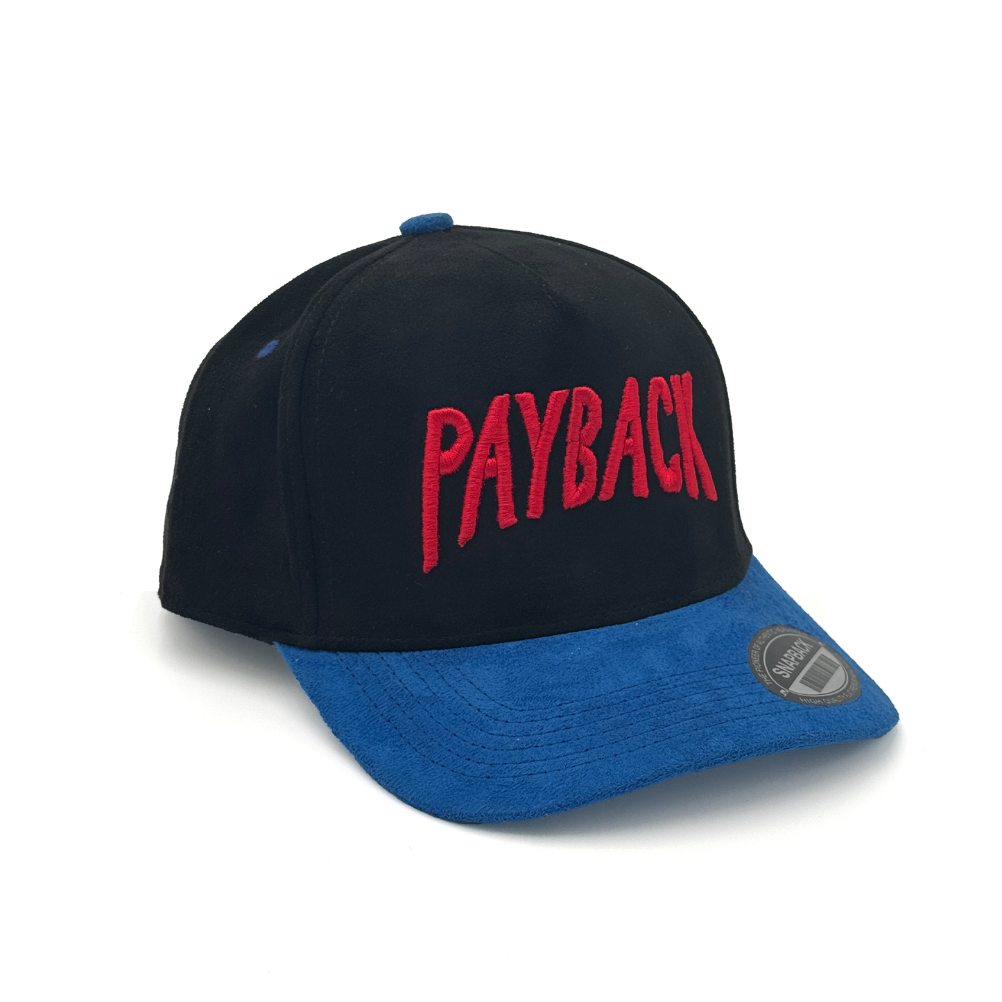 Payback Hat - All Suede, Black Red and Blue.
