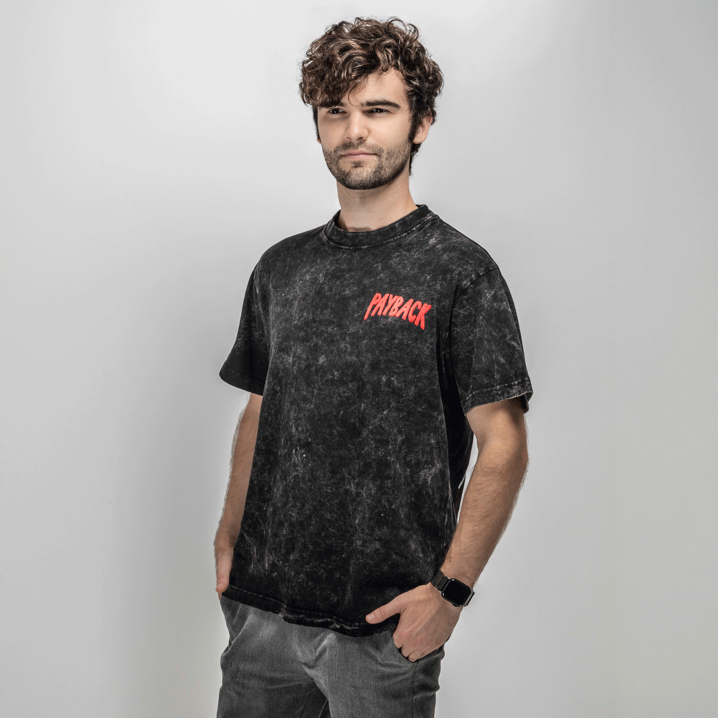 Payback Ghost Tee - Acid Wash Black