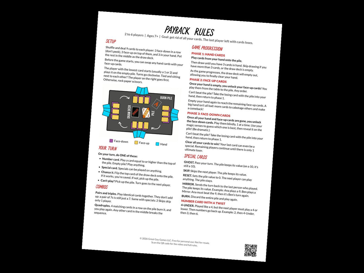 Payback 1 page rules